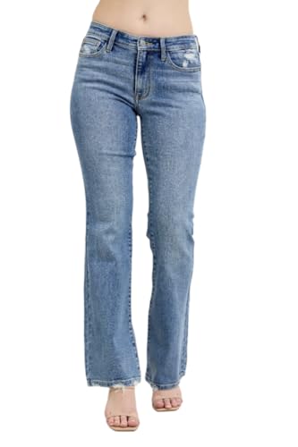 Judy Blue Mid Rise Wash Bootcut Jeans- Ivory Gem