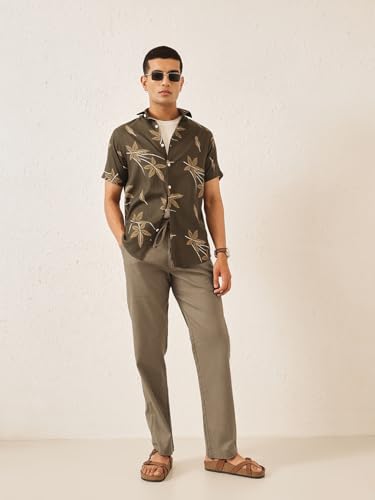 Image of Majestic Man Men's Premium Linen Blend Pants | Lightweight Fabric | Elastic Waist with Drawstring | Regular Fit | Side, Back Pockets | Perfect for Casual, Holidays & Travel