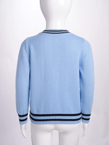 Boys School Uniform Cardigan Sweater Girls Long Sleeve V-Neck Soft Cotton Knitwear Coat 3-14 Years4