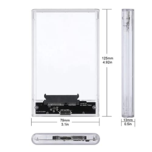 Caja externa transparente para disco duro 2.5" USB 3.0 miniatura 2