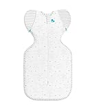 Love to Dream Swaddle Up Transition Bag - Arms Up Position - Light and Ultra Breathable Cotton, Twin Zip - Zip Off Wings - Spring, Summer - Sleep Bag - 0.2TOG - You are My Grey, Medium