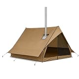 FIELDSPARK ロッジ型テント 1人 2人対応 70D生地 煙突ポート B3メッシュ カーキ