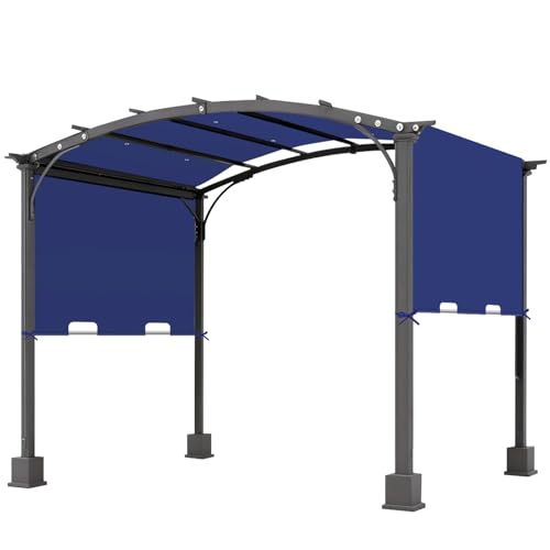 Image of 85'' x 208'' Universal Pergola Replacement Cover for Doubleton Steel Pergola L-PG080PST, Waterproof Sunshade Canopy Top for Patio Gazebo, Deck, Porch, Yard, Outdoor Cover Only (Dark Blue)