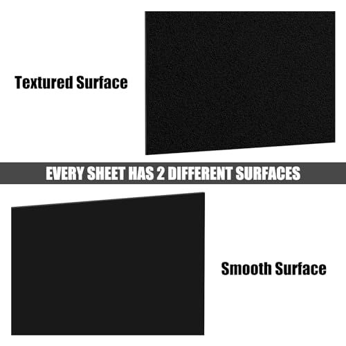 Image of ZWIN 6PCS Black ABS Plastic Sheets 12'' x 16'' x 1 /16 inch Different Sided ABS Sheets Moldable Than Acrylic Plexiglass Sheet, DIY Plastic Panels for Home Decor, Crafts