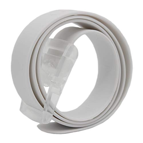 MESHIKAIER Ceinture unisexe en silicone décontractée pour homme et femme - Ceinture en silicone + boucle en plastique, Blanc., 115*3.5cm