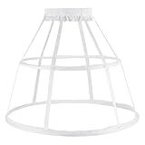 FINGERINSPIRE Cage Hoop Skirt Petticoat Dress Pannier 23.2x18.5inch White Polyester Plastic Wire Skirt Petticoat Dress Pannier 2 Hoops Bustle Cage Crinoline for Wedding Bridal Ball Gown Decoration