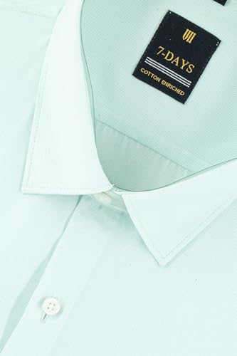 Image of 7-DAYS Men's Premium Striped Formal Shirt - Cotton Rich, Regular Fit, Full Sleeve, with Pocket, Wrinkle Resistant - Stylish Office & Everyday Wear.