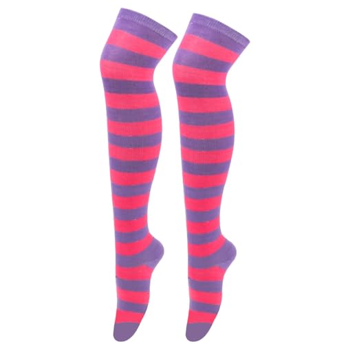 Image of Knee High Socks Women Crazy Socks Striped