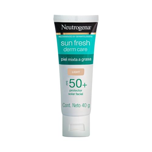 Neutrogena Sun fresh Protector Solar Facial Tono Claro Dermcare Niacinamida FPS50+, 40g
