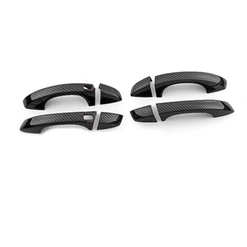 Pegatinas de fibra de carbono para Golf 7, fundas de manijas exteriores resistentes a rayones
