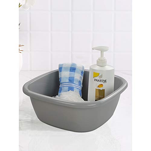 4-pack 13'' Plastic Washing up Bowl Basin, Small Square Kitchen Basin Wash Bowl