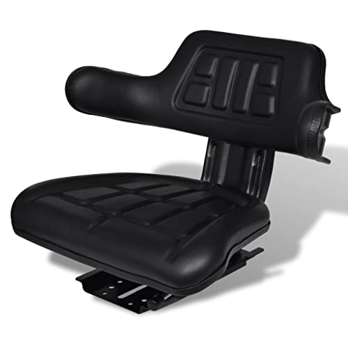 vidaXL Asiento de tractor, asiento para cortacésped con base ajustable, asiento universal para tractor, asiento de carretilla elevadora para excavadora de furgoneta, PVC de acero