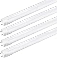 LightingWill LED T8 Light Tube 2FT, Natural White 4000K, Dual-End Powered Ballast Bypass, 1000Lumens 10W (24W Fluorescent Equivalent), Frosted Cover, AC85-265V Lighting Tube Fixtures, 4 Pack