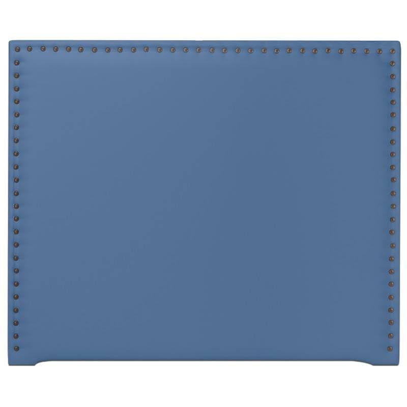 Ventadecolchones - Cabecero de Cama Tapizado en Polipiel Azul Modelo de Tachuelas. Acolchado 8 cm Grosor. Medida 106 x 125 cm para Cama de 90 ó 105 cm