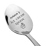 XIKAINUO Engraved Spoon for Nana's Ice Cream Gift for Icecream Lover - Stainless Steel Ice Cream Spoon with Nana's Ice Cream Laser Engraving - Perfect for Mother's Day, Birthday Christmas Gifts