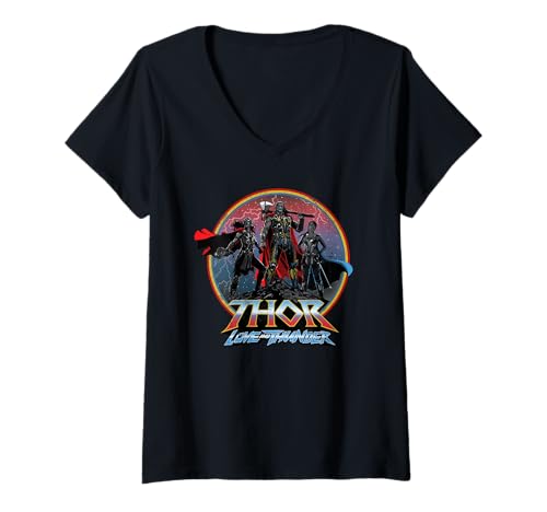 T-shirt col V femme Jane Valkyrie Marvel Thor vêtement pop culture