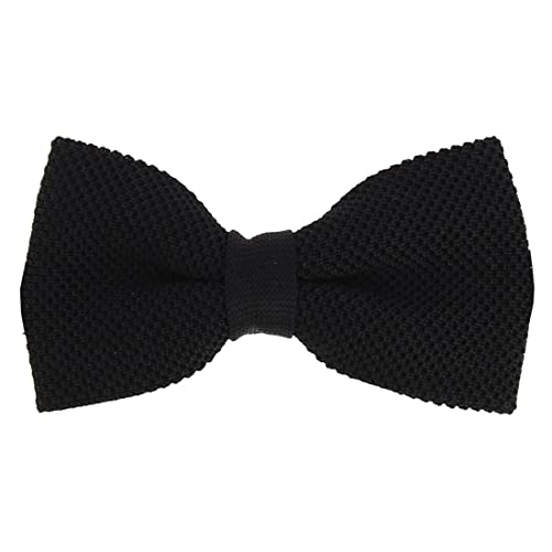Noeud papillon tricot soie noire fait en Italie idée cadeau élégant PAULO