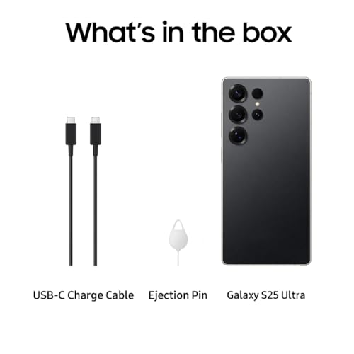 Image of Samsung Galaxy S25 Ultra 5G AI Smartphone (Titanium Black, 12GB RAM, 256GB Storage), 200MP Camera, S Pen Included, Long Battery Life