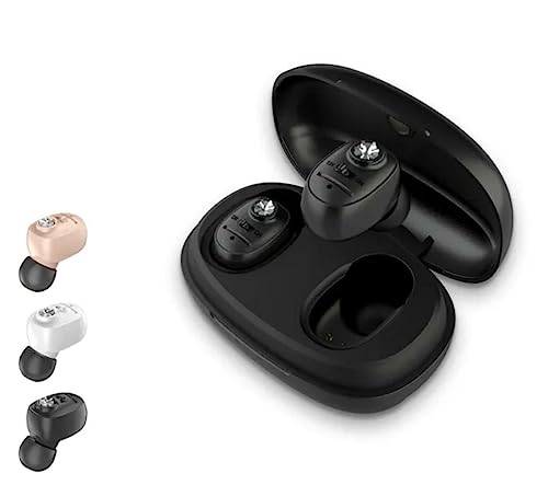 Image of Wireless Hearing AID Rechargeable /MINI CIC Ear Hearing Machine for upto 65% Hearing Loss /Bionic Ear Sound Amplifier for Old Age & Adults (BLACK)
