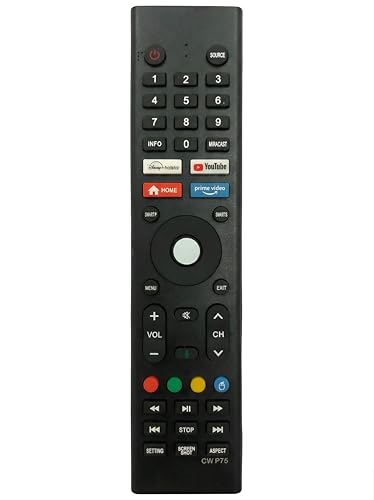 Image of Upix Compatible Elista Smart TV LCD /LED Remote No. 1377 | No Voice | YouTube & Prime Video Buttons | Exact Match Required