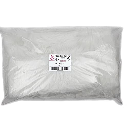 Barcelonetta | Faux Fur Scrap Pieces | 1 Lb Bag | Faux Fur Fabric Remnant | Gnome Beard, DIY Projects, Patches (All White)