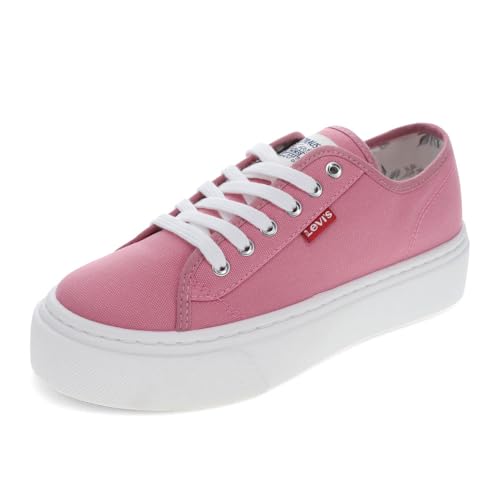 Image of Levi's Womens Dakota CVS Twill Lowtop Casual Lace Up Sneaker Shoe, Rose, 6.5 UK