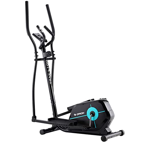 Orion TRAX L100 Ellipsen Crosstrainer 5 KG Schwungmasse, mit 8 Magnetwiderstandsstufen max. Gewicht 110 kg, mit LCD-Monitor Pulsfrequenz-Griffen inkl. Tablethalterung Cover