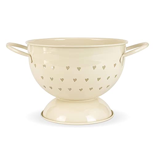 Isabelle Rose Scolapasta Stile retrò con Manici Shabby Chic e Fori a Cuori 6081