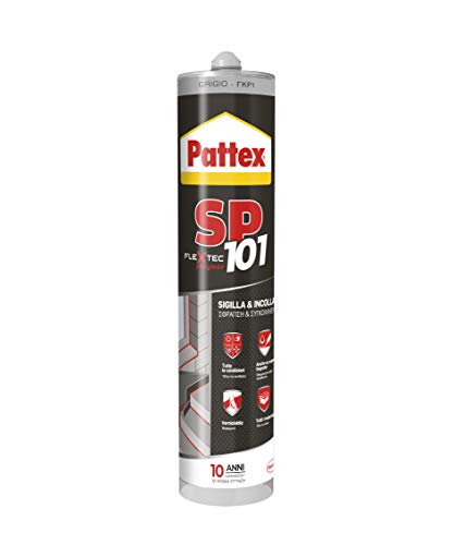 Pattex Sigillante Polimerico Sp101, Sigilla E Incolla, Multimateriale, Elevate Prestazioni, Aderisce Su Superfici Umide, Resiste Ai Raggi Uv E Intempe
