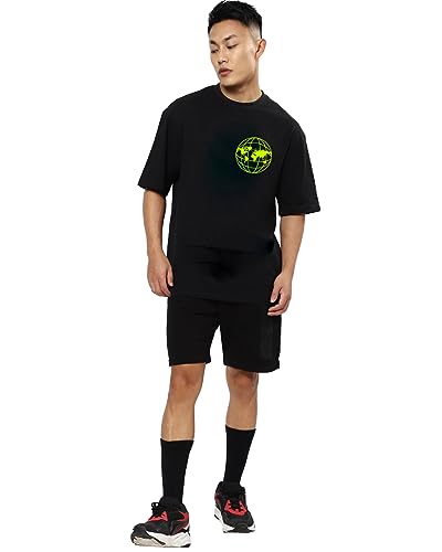 Image of fanideaz Mens Oversized Printed Half Sleeve Branded Cotton T-Shirt for Mens || Back Printed t Shirts for Men || Oversized t Shirts for Men