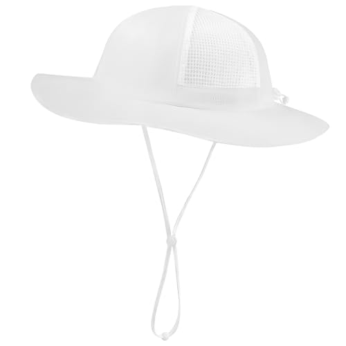 Image of BASSDASH Kids UPF 50+ Wide Brim Sun Hat for Summer Beach Outdoor