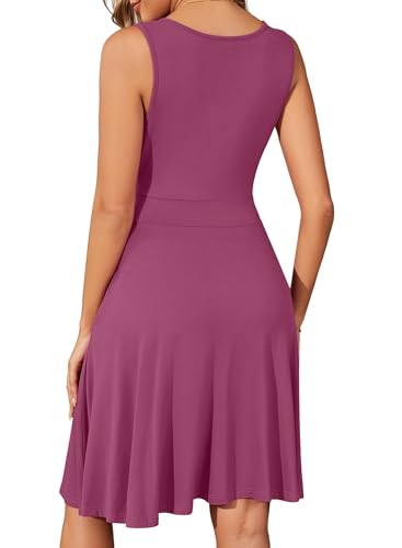 Image of WEACZZY Women's Summer Sleeveless Casual Dresses V-Neck Wrap Floral Holiday Tank Dress Flowy Beach Sundress with Pockets