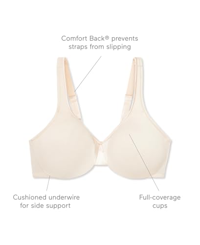 Warner's Women's Signature Support Cushioned Underwire for Comfort Underwire Unlined Full-Coverage Bra 35002a, Ivory Mist Ink Floral, 38DD — view 5