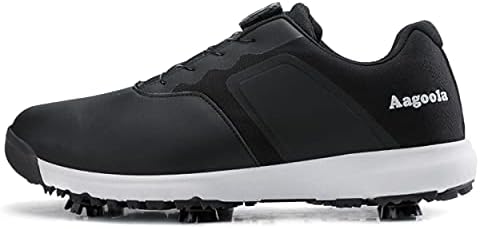 vibvib Men’s Golf Shoes Leather Waterproof Non-Slip Breathable Golf Grass Training Men’s Golf Shoes