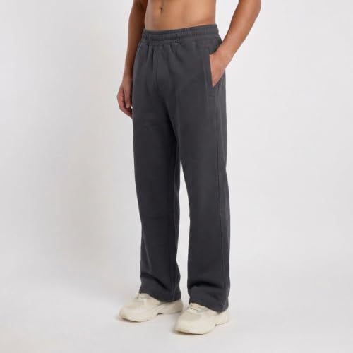 Image of MARK LOUIIS Men's Baggy Trackpants | Regular Fit Cotton Sweatpants with Drawstring Waist & Side Zipper Pockets | Oversized Casual Track Pants for Gym