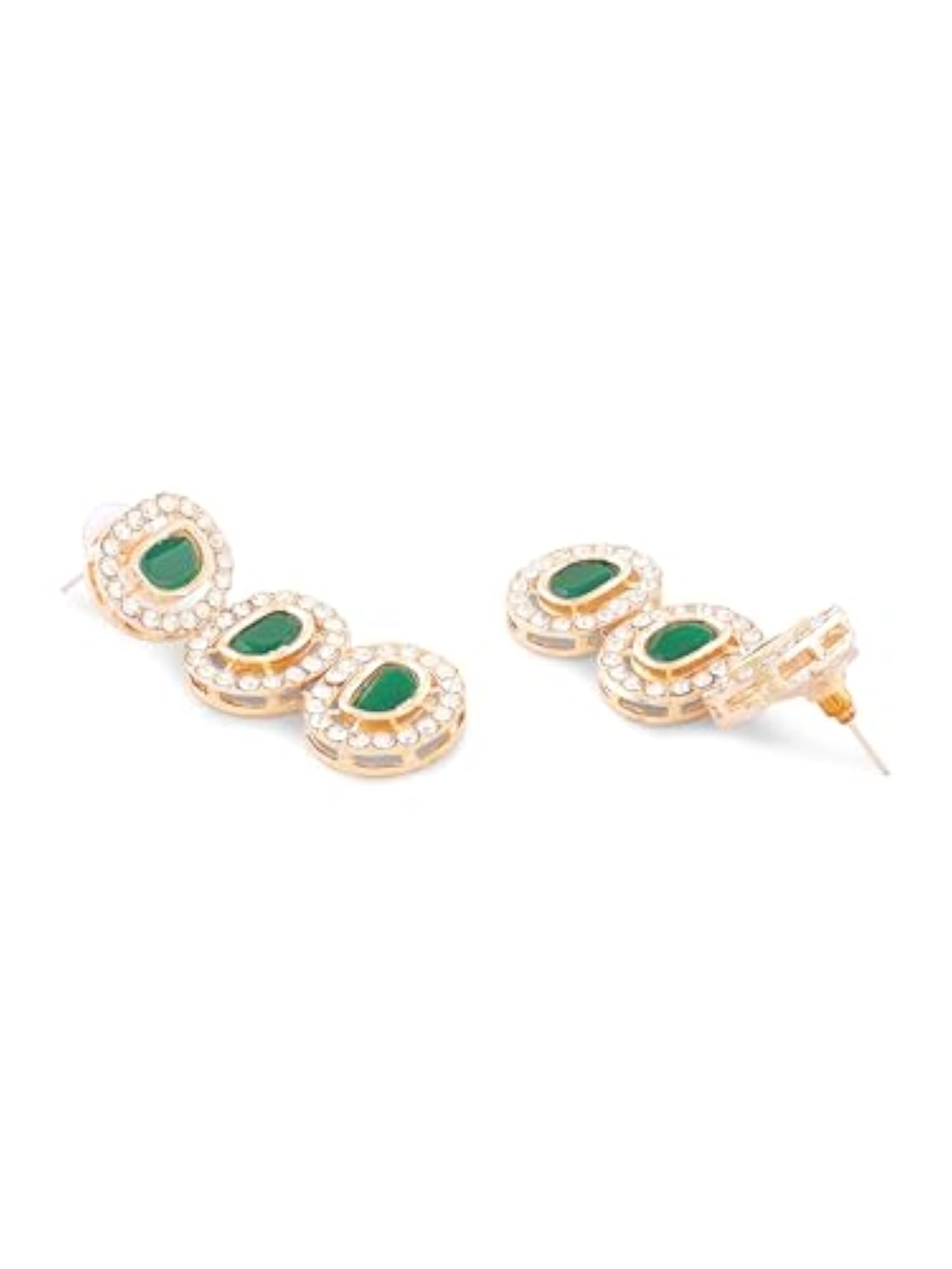 Women's Dazzling Austrian Diamonds Long Necklace & Earring Set