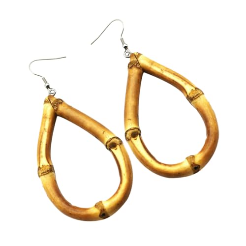 Boucles d'oreilles en racine de bambou naturel pour illuminer vos tenues d'été au quotidien
