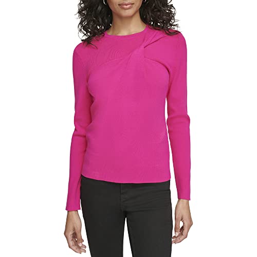 Image of Calvin Klein Women's Twist Neck Long Sleeve Sweater