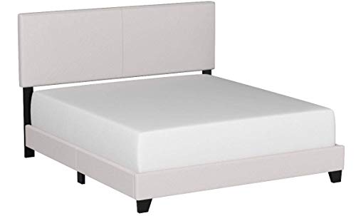 Crown Mark Erin Upholstered Panel Bed in Stone Khaki, King