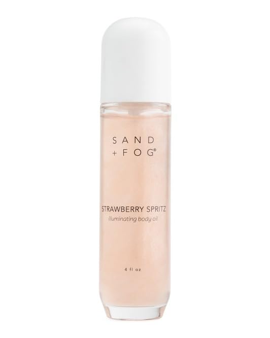 Óleo corporal iluminador Sand + Fog Strawberry Spritz, brilho Rose Gold, 120 mL
