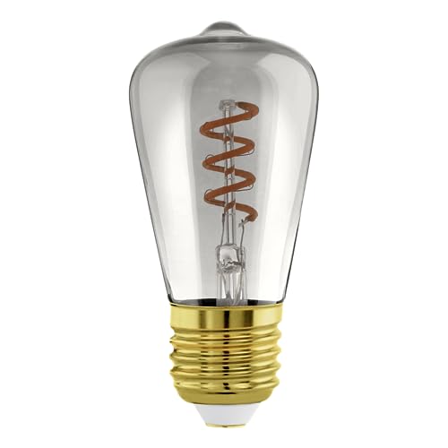 Eglo Dimmable E27 LED, vintage spiral filament light bulb, piston-shaped Edison lamp for retro lighting 4 watt, 100 lumen