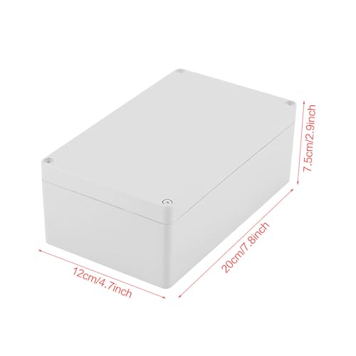 Sunicon Elektrische Gehäusekasten, IP65 ABS Wasserdichtes Abzweigkasten, Elektrische Anschlussdosen Outdoor Projekt Box Gehäuse mit Zubehör für Innen und Außenelektrik (200 * 120 * 75mm)
