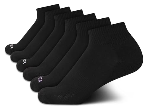 Image of Nautica Womens Quarter Socks Athletic Cushion Moisture Wicking Socks 6 Pack | Stretch Performance Dri-Motion Fabric, Cushioned with Arch Support, Breathable Mesh Panels, Quarter Cut, Shoe Size 4-10