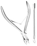 BOXGROVE BEAUTY Professional Cuticle Cutter & Pusher Trimmer Manicure Tools with Double Spring – Perfect Nail Care Tool for Manicure & Pedicure Beauty at Home/Spa/Saloon (Silver)