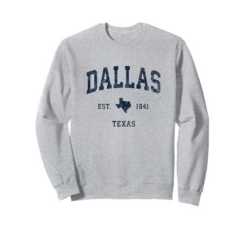 Dallas Texas TX Vintage Athletic Navy Sports Design Sweatshirt