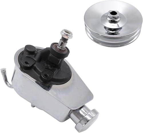 LWP Power Steering Pump with Double Groove Pulley Silver Kit Compatible With GM Chevy Pontiac SBC BBC 265 283 305 327 350 383 400 With keyway Units Long Water Pump (Silver)