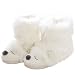 Pantoufles chaudes en polaire avec motif ours en peluche pour femme - Blanc - blanc, 35/36 EU