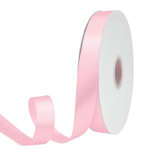 GTYBOVA 7/8 Inch x 100 Yards Ribbon Double Face Pink Satin Ribbon Polyester Fabric Ribbon Multiple Colors Available Ideal for Gift Wrapping Crafts Wedding Decor Hair Bow