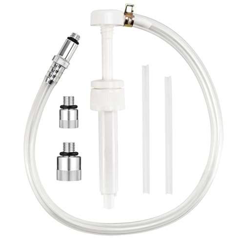 QGGTQG Getriebeölpumpe der unteren Einheit Handflüssigkeitspumpe Untereinheit Getriebeölpumpe für Standard Quart Flaschen mit 3/8 Zoll, 8 mm und 10 mm Metalladaptern für die Meisten Außenbordmotoren