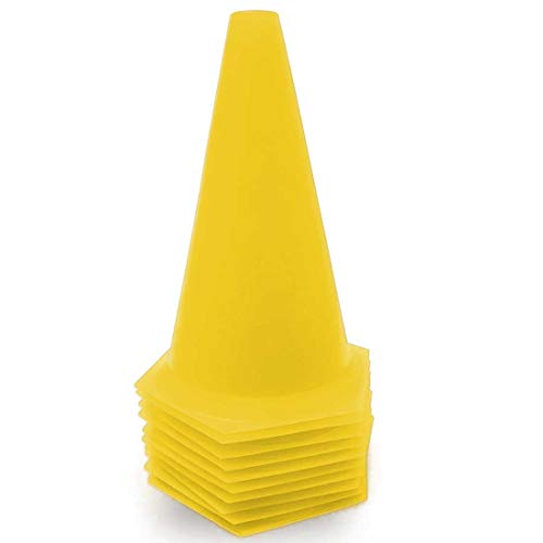 AX Esportes Cones Rígidos Treinamento e Malha, Amarelo, 23cm